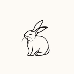 Vector line art rabbit