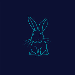 Vector line art rabbit