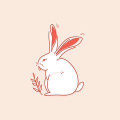 Vector line art rabbit