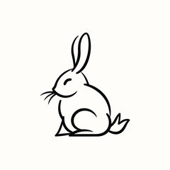 Vector silhouette rabbit symbol logo