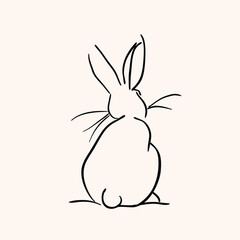 Vector silhouette rabbit symbol logo