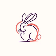Vector line art rabbit