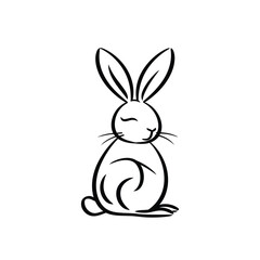Vector line art rabbit