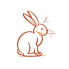 Vector line art rabbit