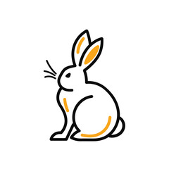 Vector line art rabbit