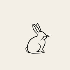 Vector line art rabbit