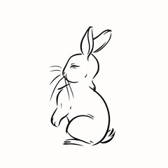 Vector line art rabbit