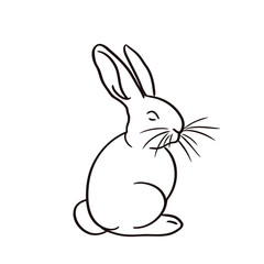 Vector silhouette rabbit symbol logo