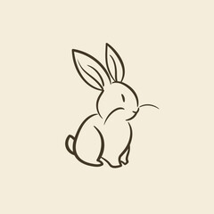 Vector line art rabbit