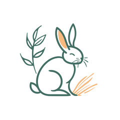 Vector line art rabbit