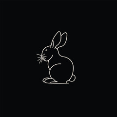 Vector line art rabbit
