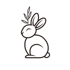 Vector line art rabbit