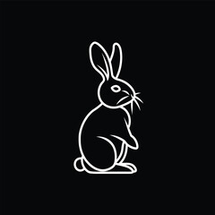 Vector line art rabbit