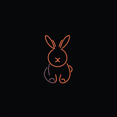 Vector line art rabbit