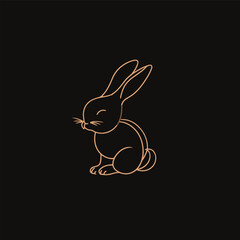 Vector line art rabbit