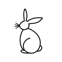 Vector silhouette rabbit symbol logo