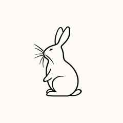 Vector line art rabbit