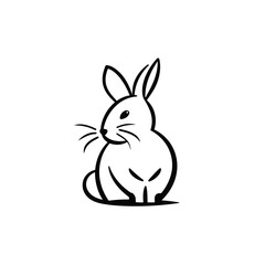 Vector line art rabbit
