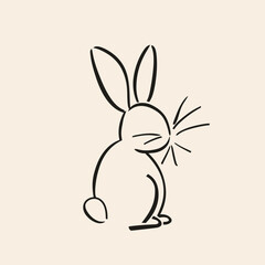 Vector line art rabbit