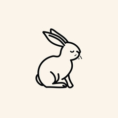 Vector line art rabbit
