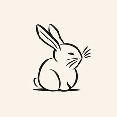 Vector silhouette rabbit symbol logo