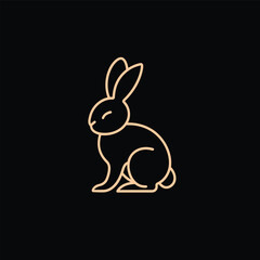 Vector line art rabbit
