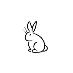 Vector line art rabbit