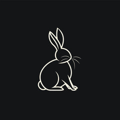 Vector line art rabbit