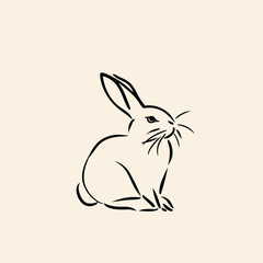 Vector line art rabbit