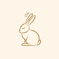 Vector line art rabbit