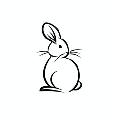 Vector line art rabbit