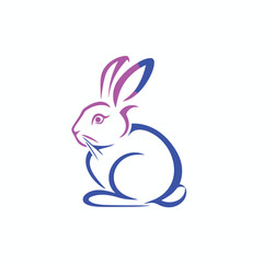 Vector line art rabbit