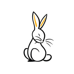 Vector silhouette rabbit symbol logo