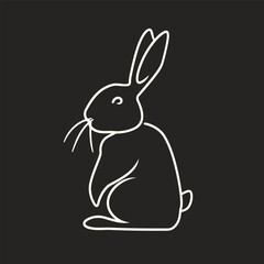 Vector silhouette rabbit symbol logo