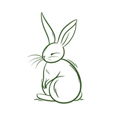 Vector line art rabbit