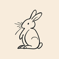 Vector silhouette rabbit symbol logo