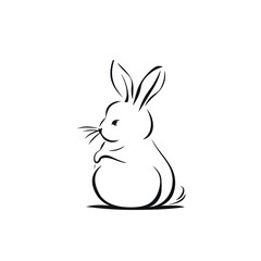Vector line art rabbit