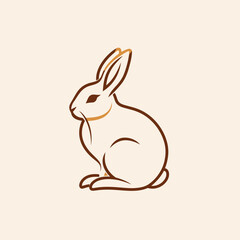 Vector line art rabbit