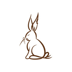 Vector line art rabbit
