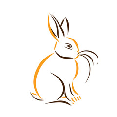 Vector line art rabbit