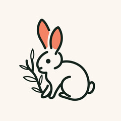 Vector line art rabbit