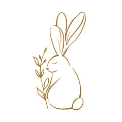 Vector line art rabbit