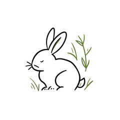Vector silhouette rabbit symbol logo