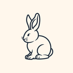 Vector line art rabbit