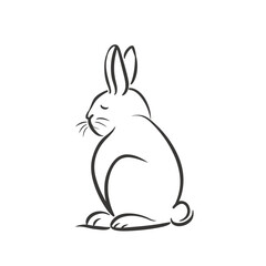 Vector silhouette rabbit symbol logo