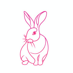 Vector line art rabbit