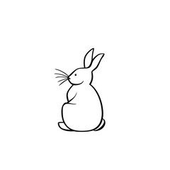 Vector line art rabbit
