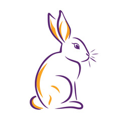 Vector line art rabbit