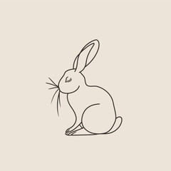 Vector cute cartoon rabbit