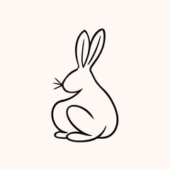 Vector cute cartoon rabbit